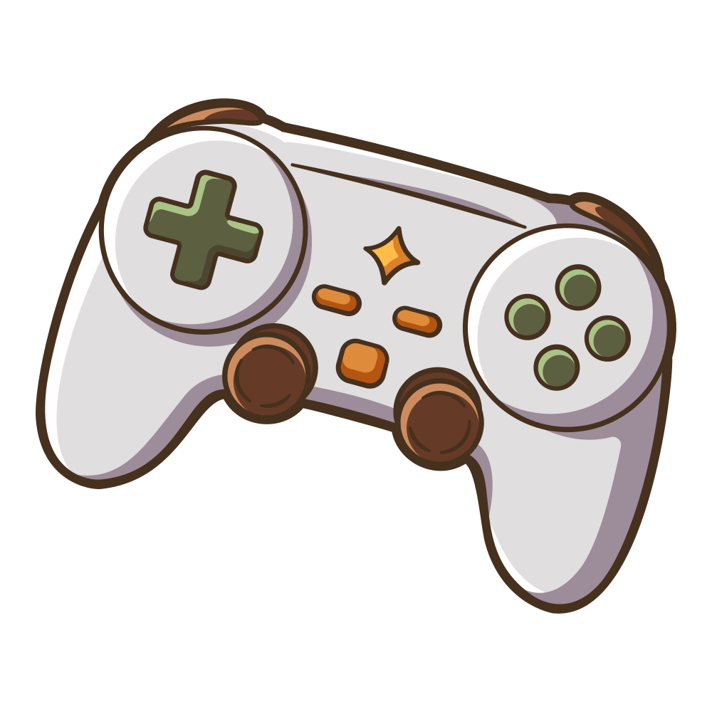 Cute illustration of a video gaming controller