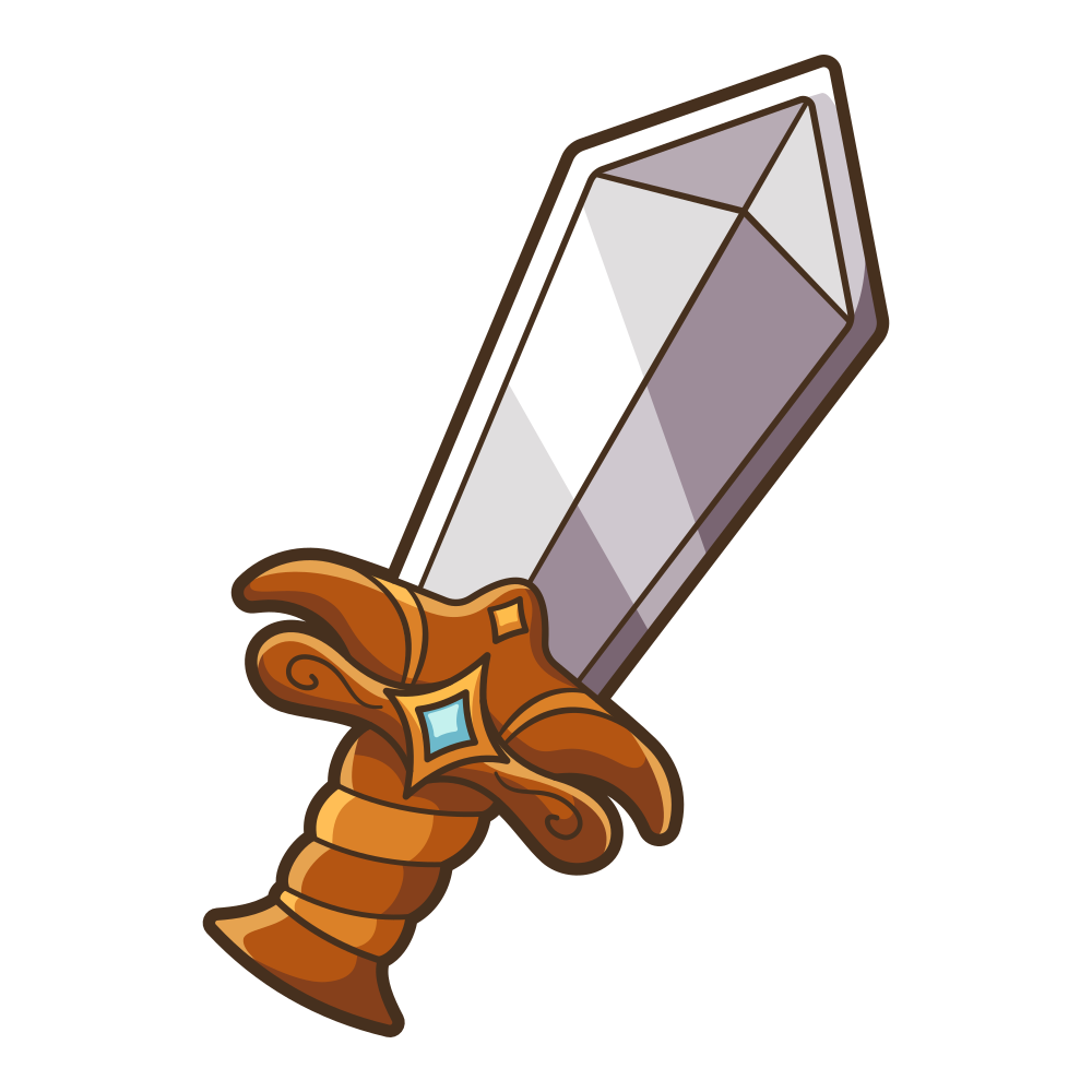 Illustration of a cute and chunky fantasy sword